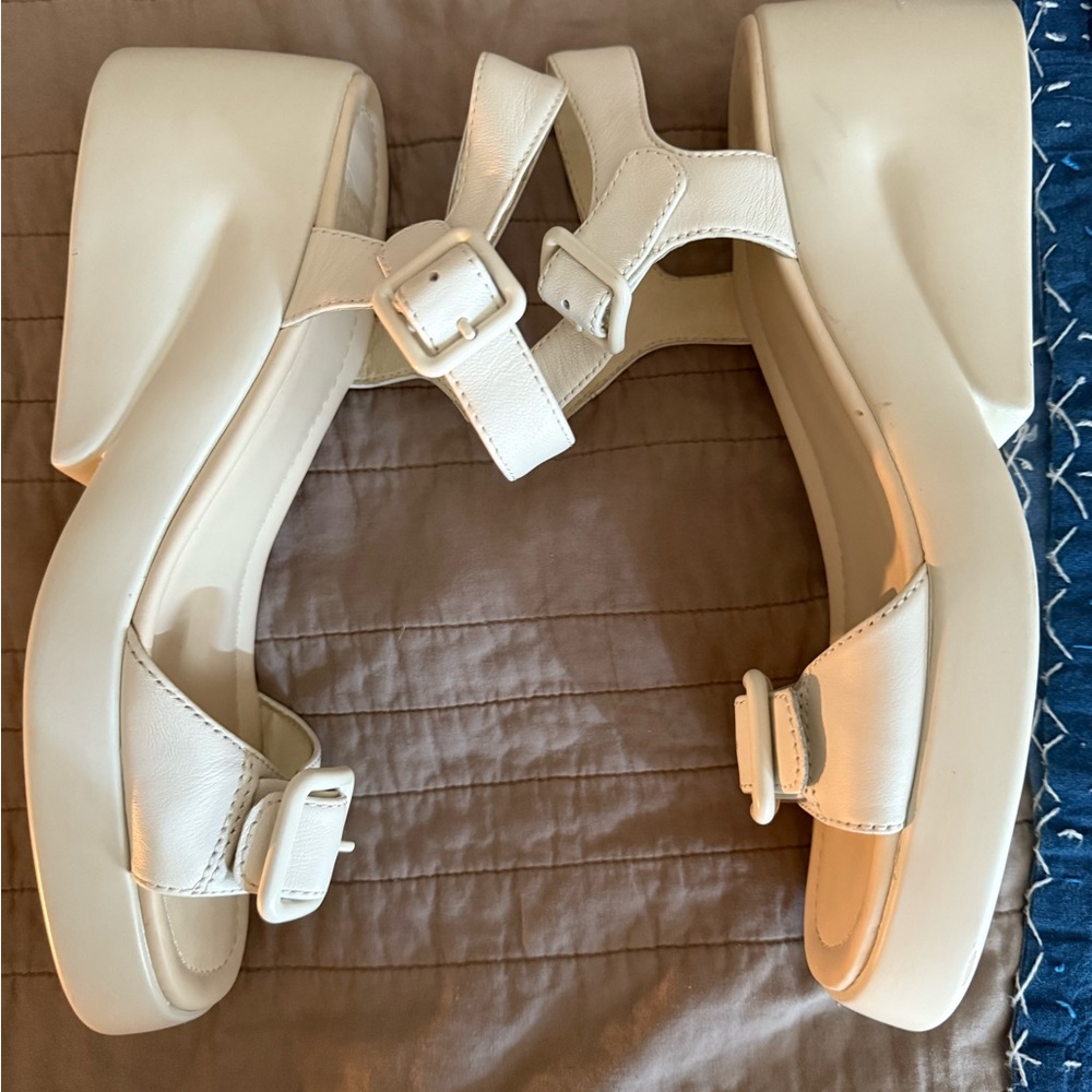 Camper White Platform Shoes with Minimalist Design